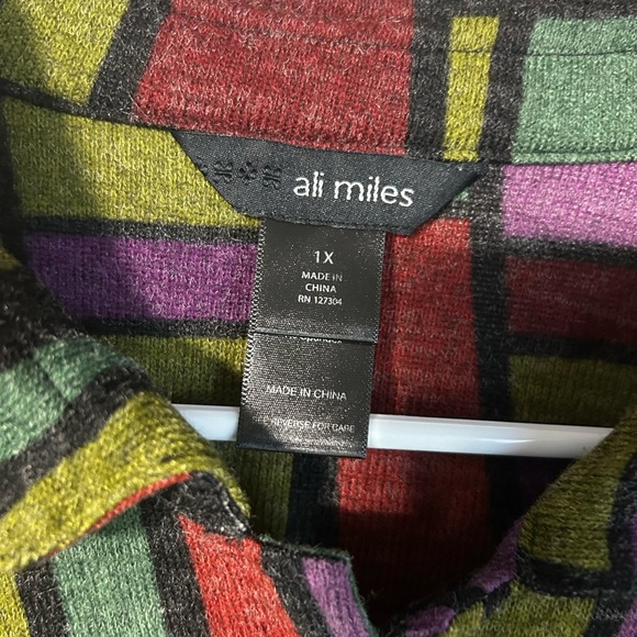 ALI MILES jacket blazer swing 3/4 sleeve geometric print lagenlook X-Large. - Picture 3 of 8